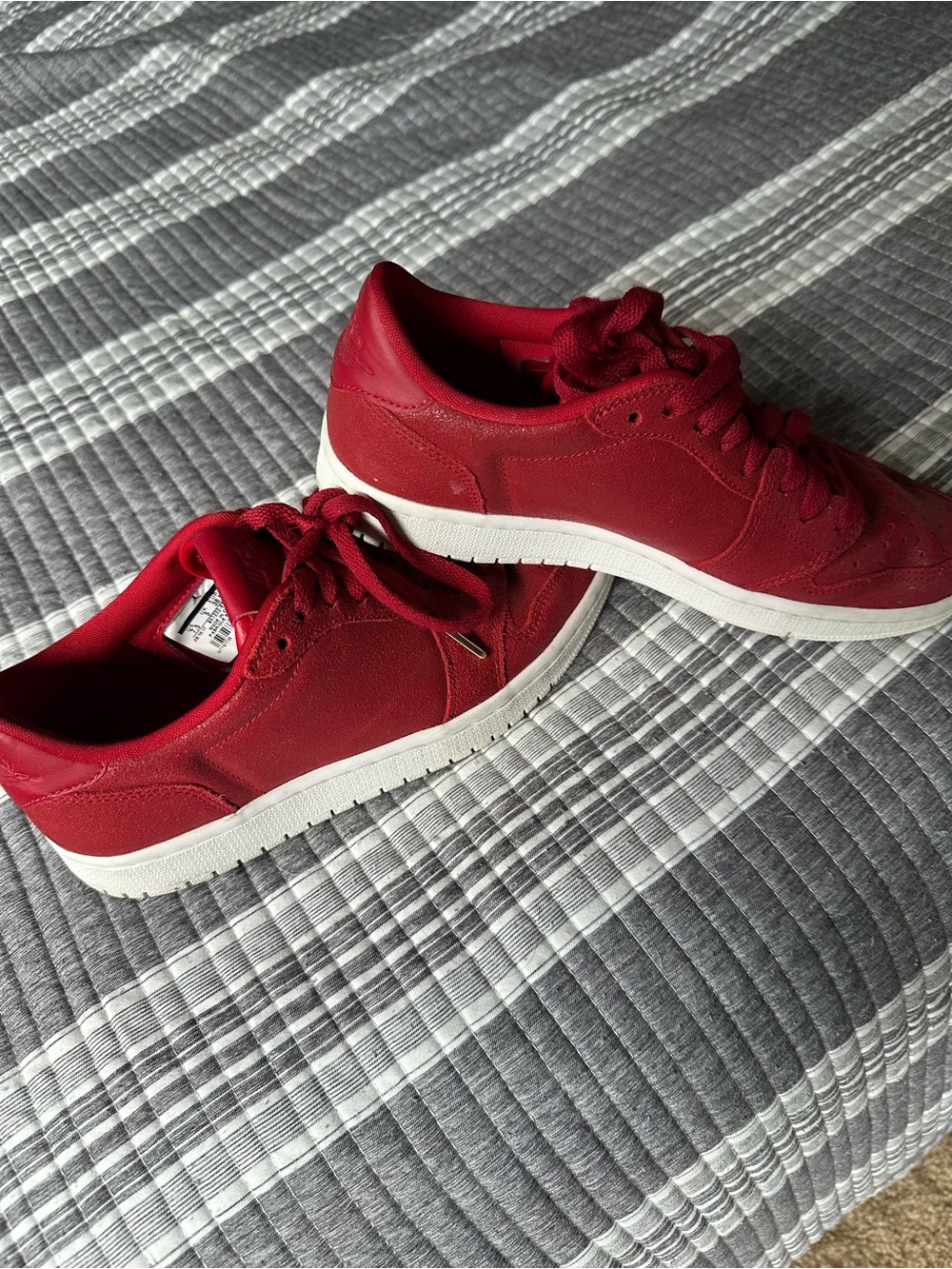 Nike Women's Red Low-Top Sneakers with White Sole